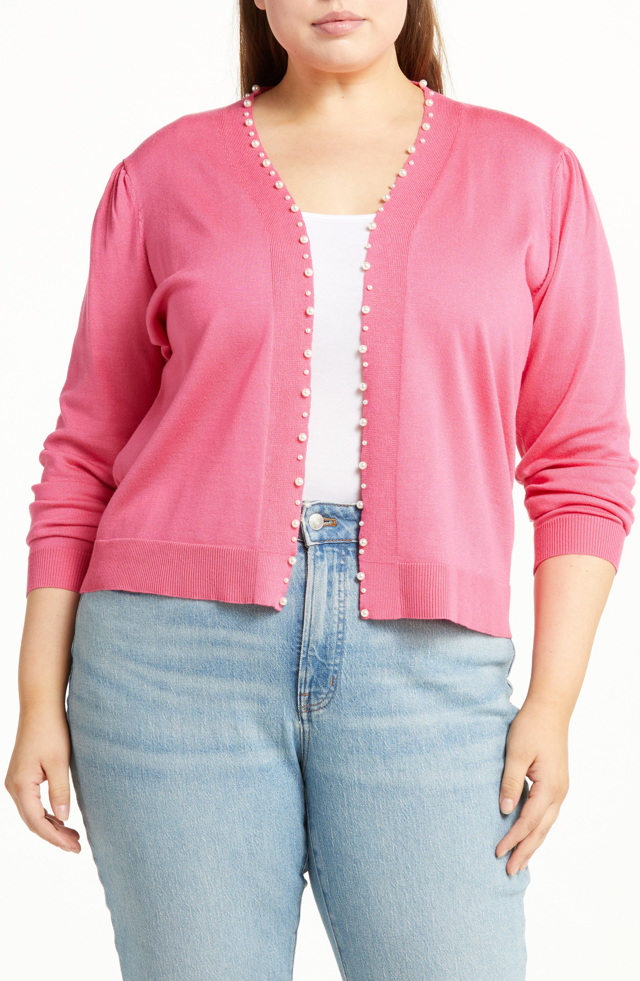 Panther Pearly Beaded Open Front Cardigan - image 3