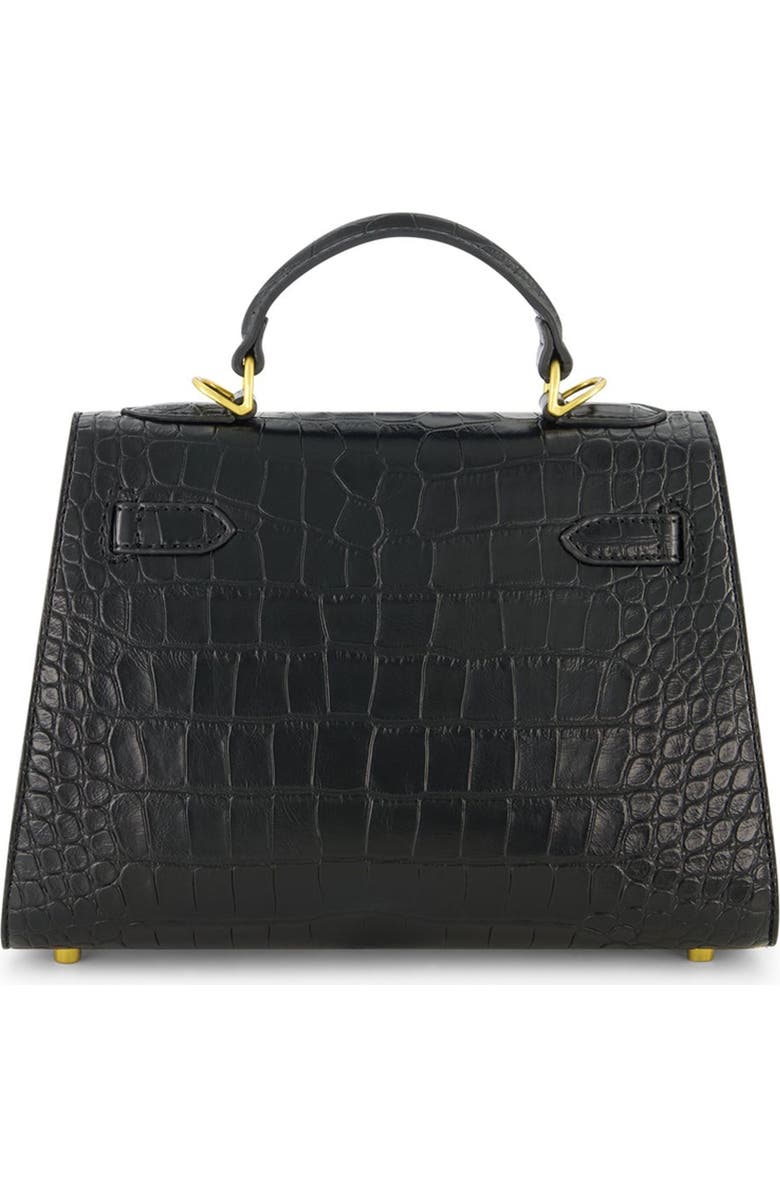 The Noli Shop Kayla Croco Handbag, Alternate, color, Black