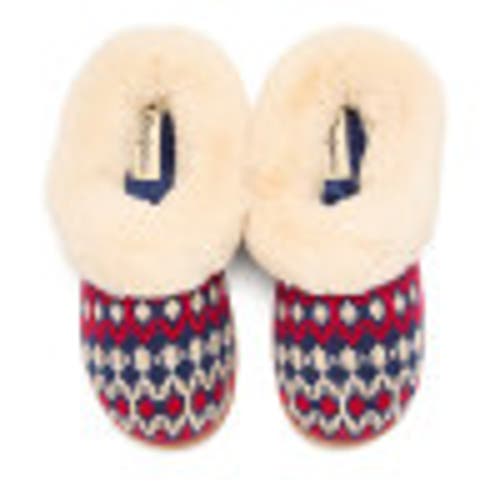 Dearfoams Hannah Festive Knit Clog Slipper In Multi