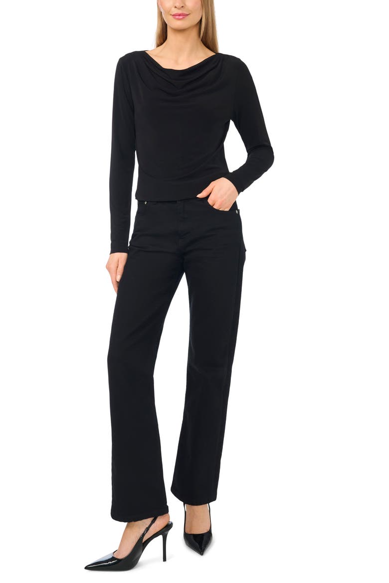 Cowl Neck Knit Top, Alternate, color, RICH BLACK 060