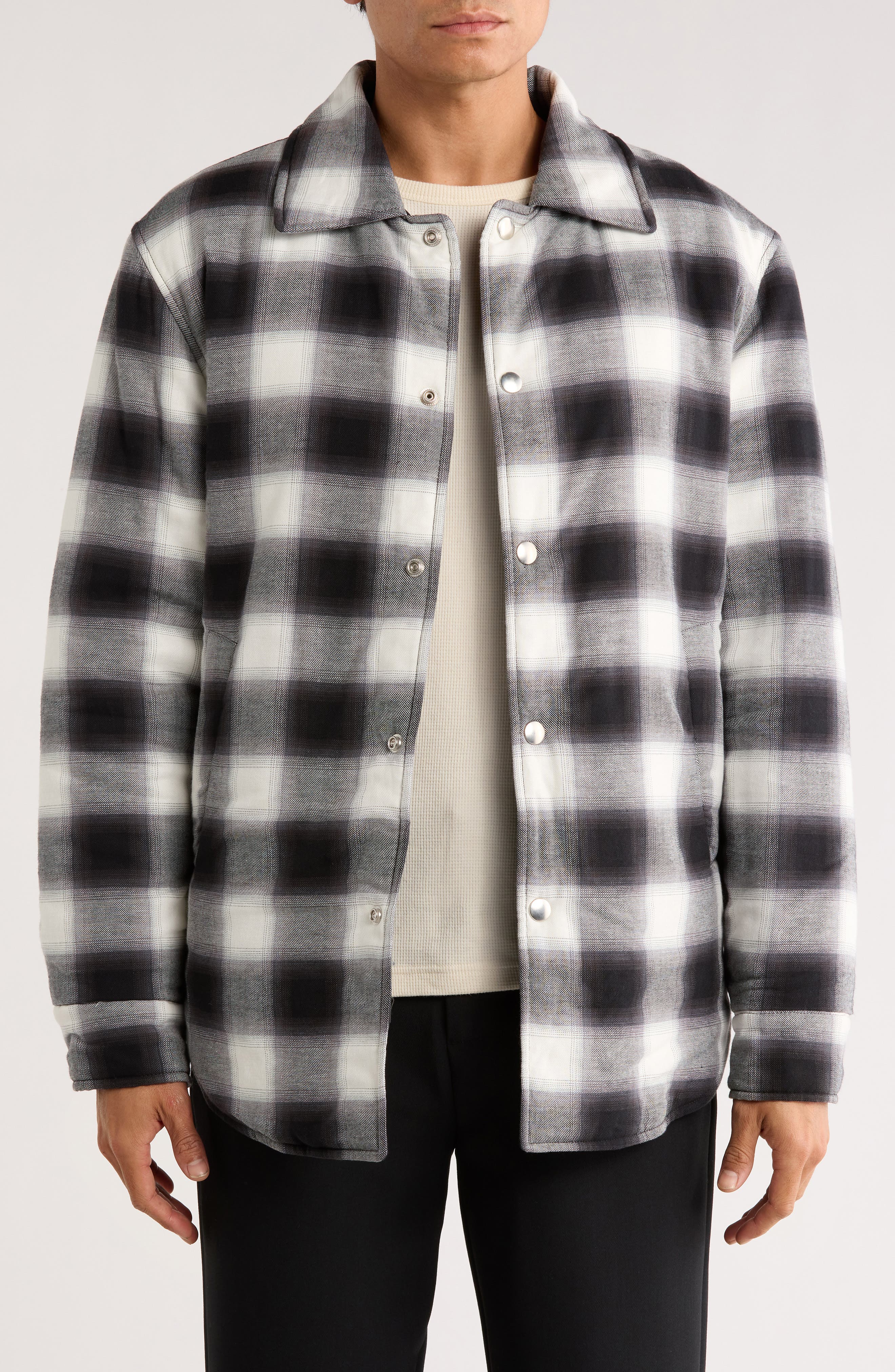 SANDRO Grunge Checkered Cotton Overshirt