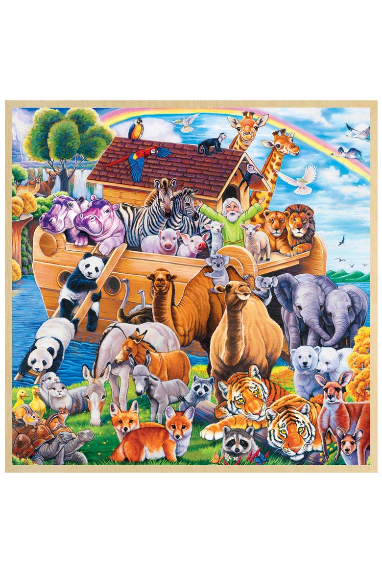 Noah's Ark 48 Piece Wood Jigsaw Puzzle, Alternate, color, Multicolor
