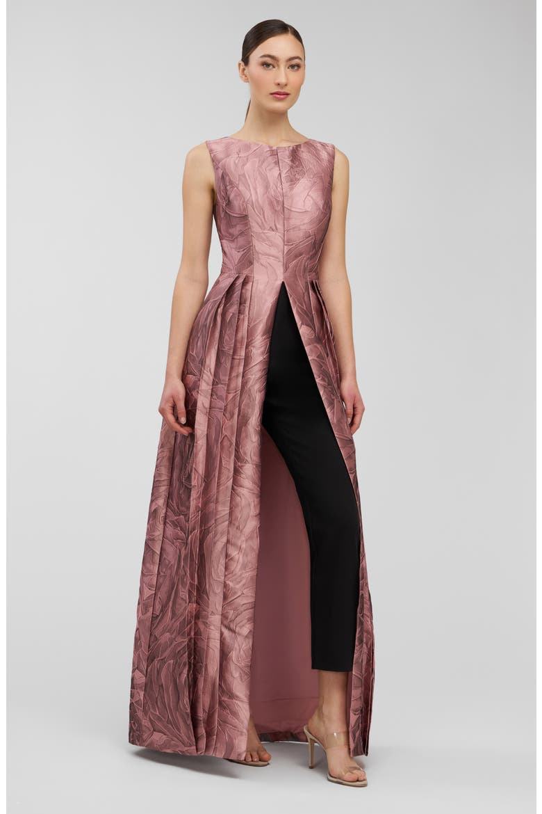 Hazel Metallic Sleeveless Maxi Jumpsuit, Alternate, color, ROSE GOLD