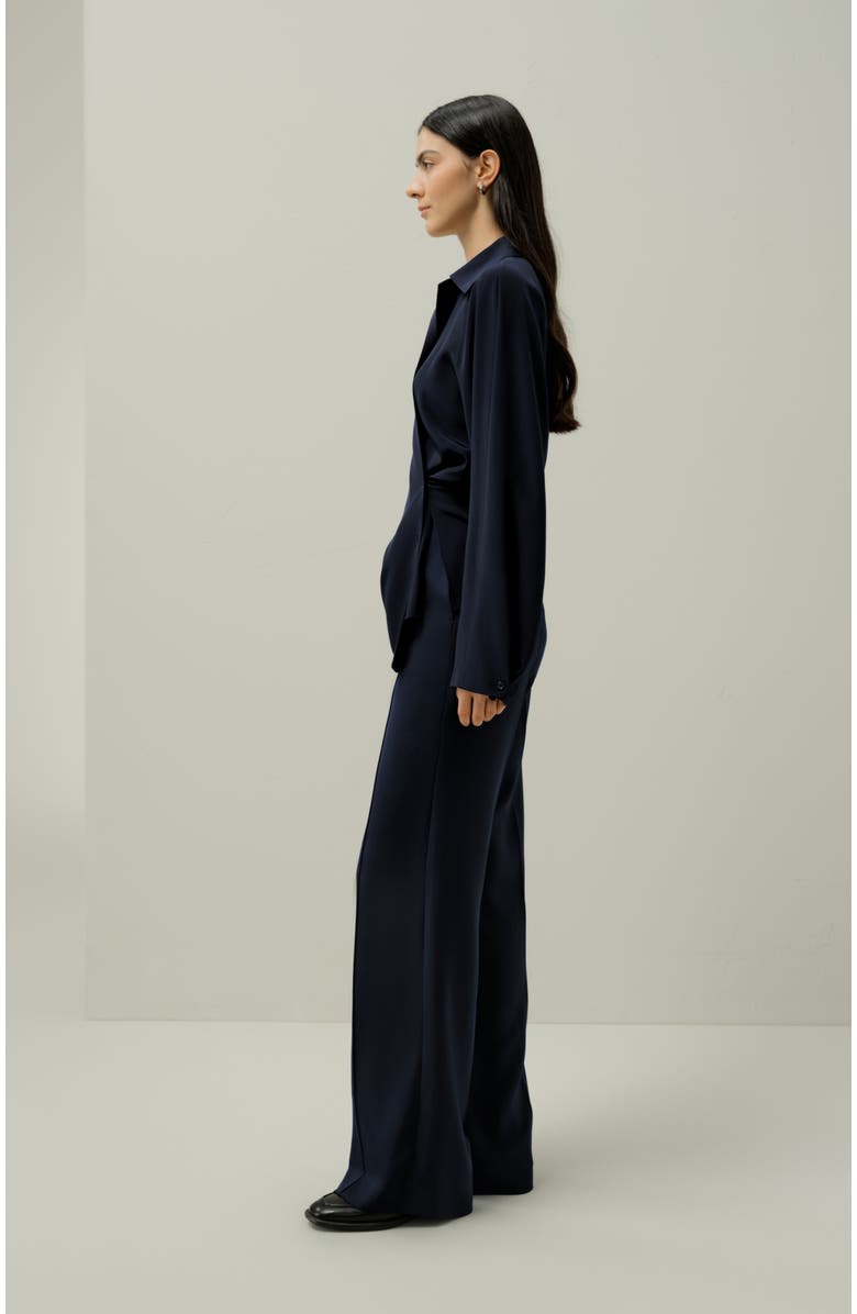 Lilysilk Multipositional Silk Shirt, Alternate, color, Midnight Blue