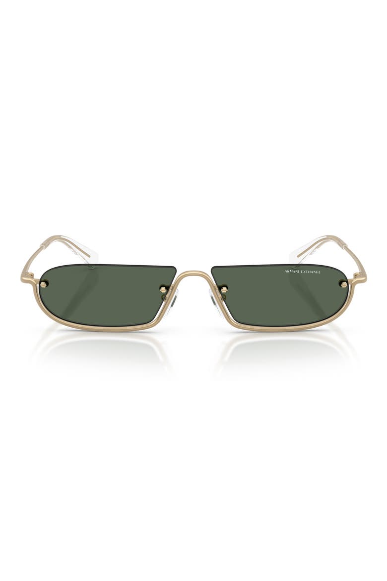 58mm Irregular Semi Rimless Sunglasses, Main, color, MATTE PALE GOLD / GREEN