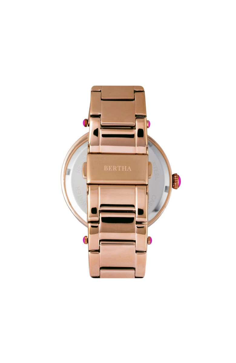 BERTHA Camilla Mother-Of-Pearl Bracelet Watch, Alternate, color, Rose Gold