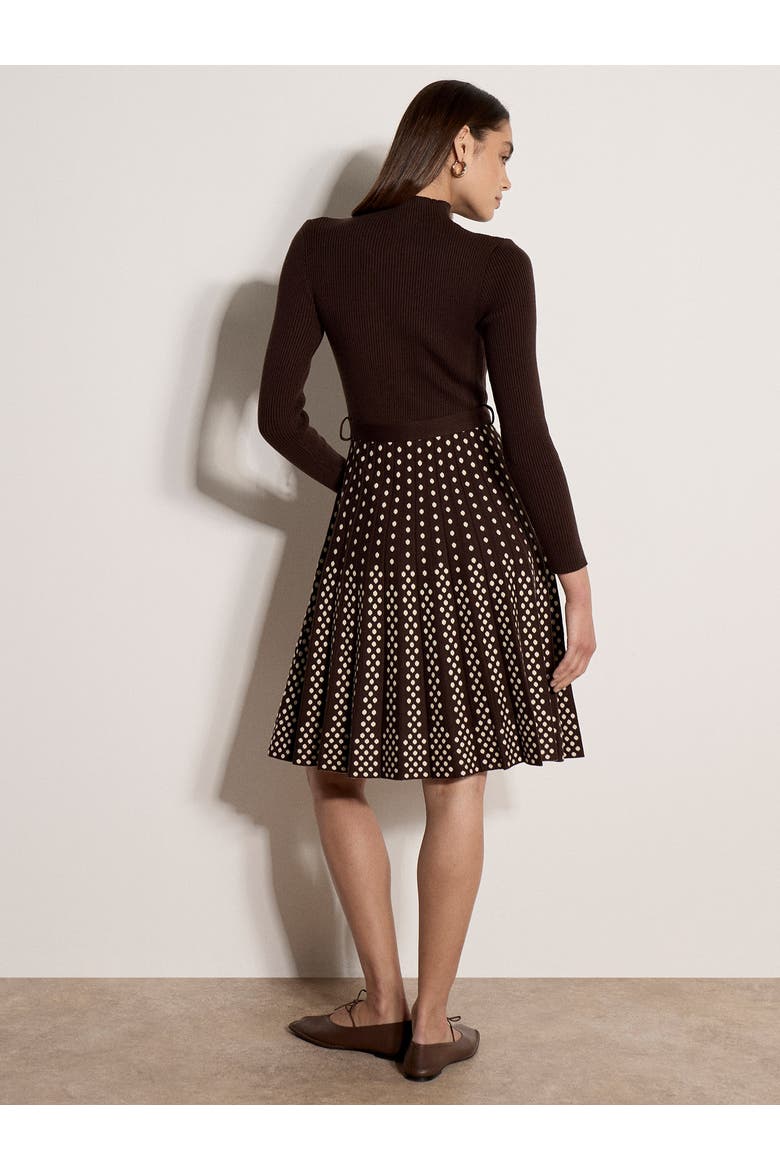 Ribbed Top Knit Dress, Alternate, color, Brown