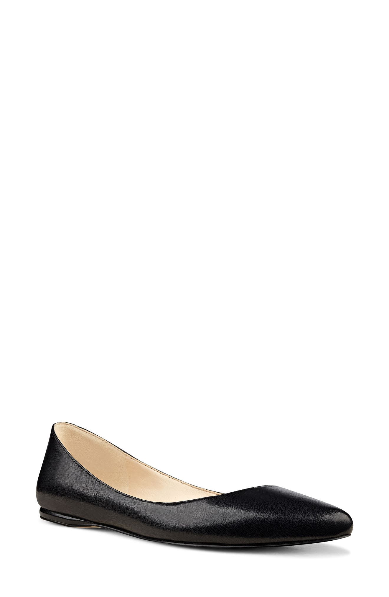 Nine West Speakup Flat, Main, color, Black Leather