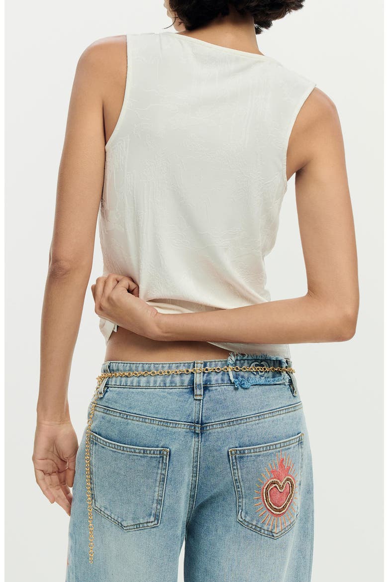 Cowl Neck Sleeveless Top, Alternate, color, WHITE