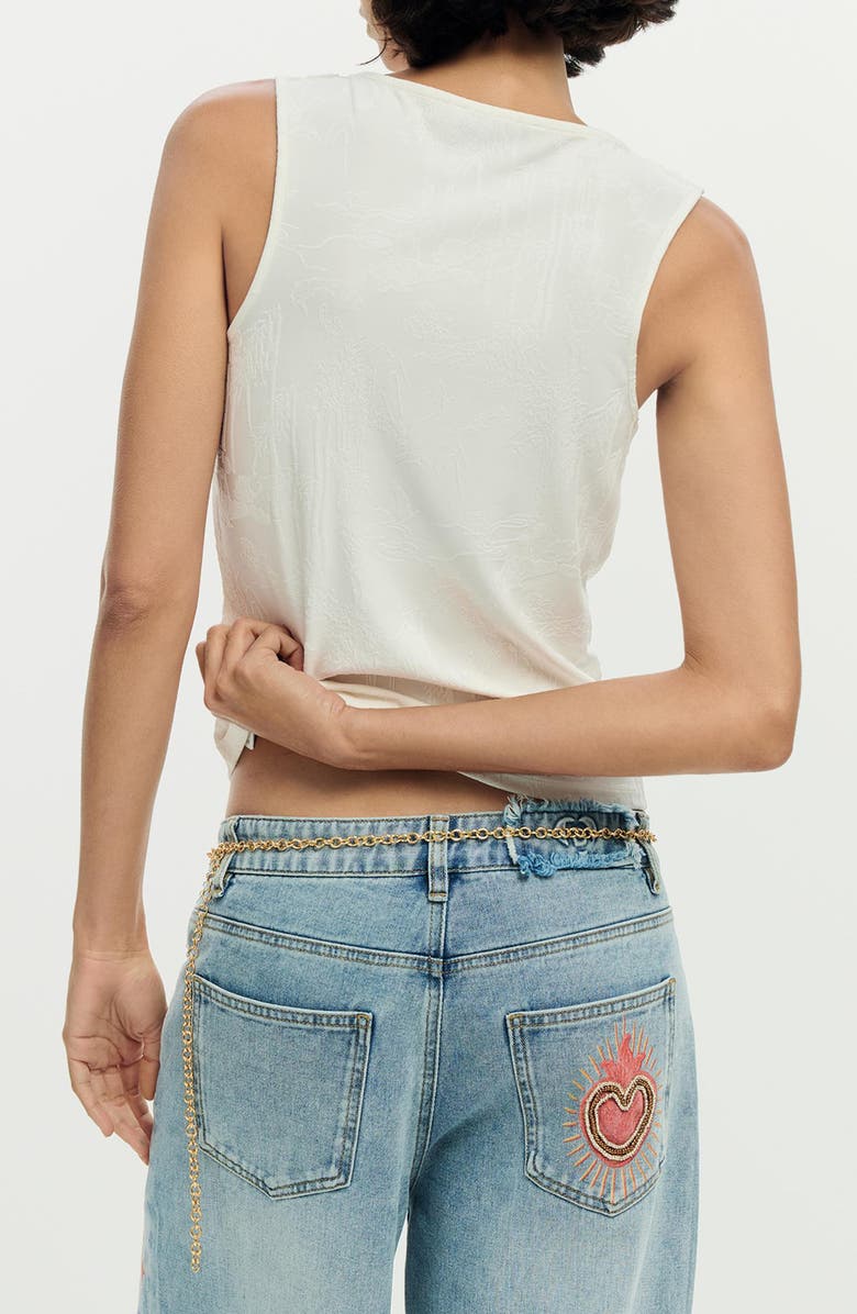 Desigual Cowl Neck Sleeveless Top, Alternate, color, 