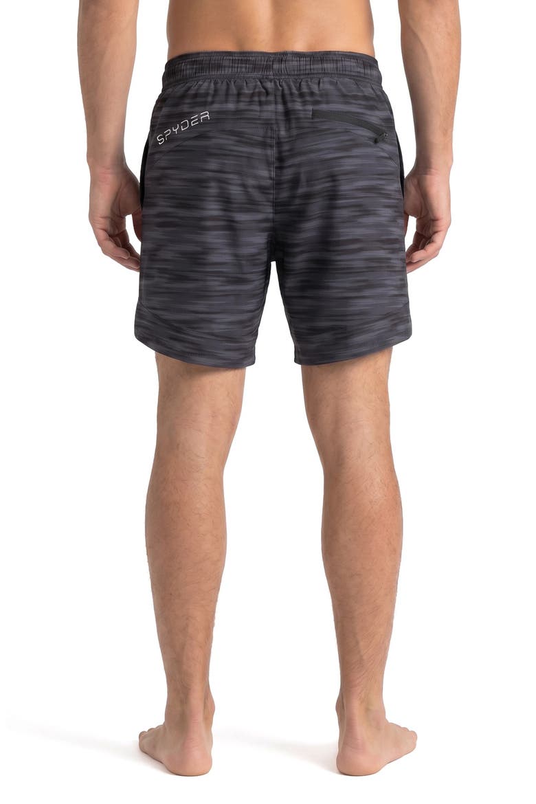 Jute Scallop Volley Swim Shorts, Alternate, color, BLACK