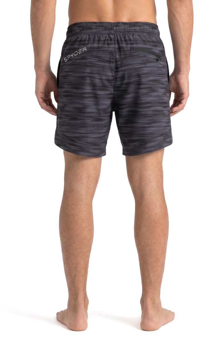 Spyder Jute Scallop Volley Swim Shorts, Alternate, color, Black
