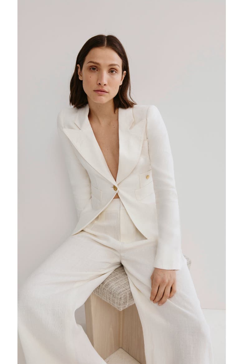 Linen Classic Duchess Blazer, Alternate, color, White Linen