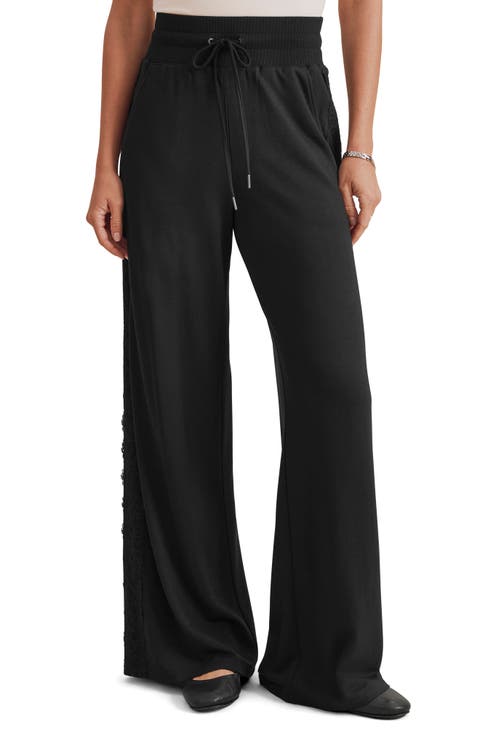 Lace Trim Drawstring Pants