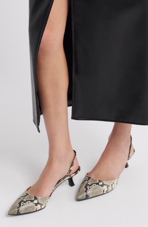 Open Edit Cammie Kitten Heel Slingback Pump In Black-white Snake