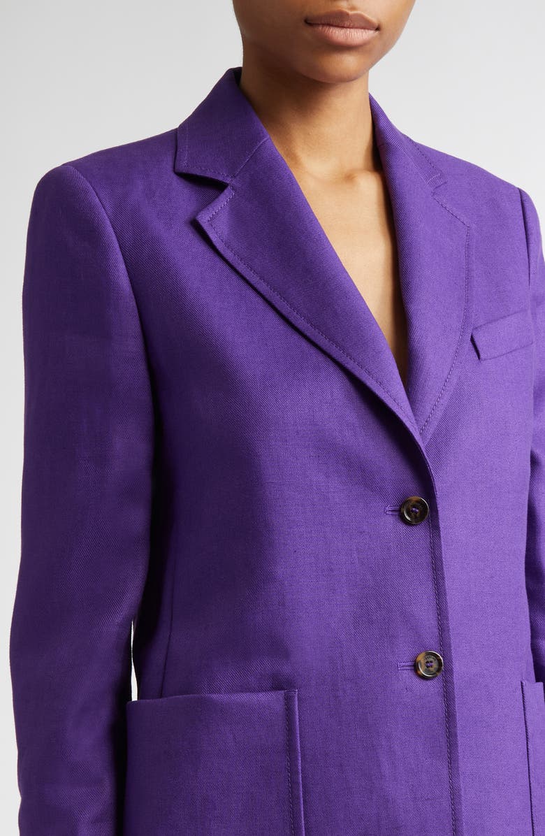 Max Mara Guglia Linen Blazer, Alternate, color, Purple
