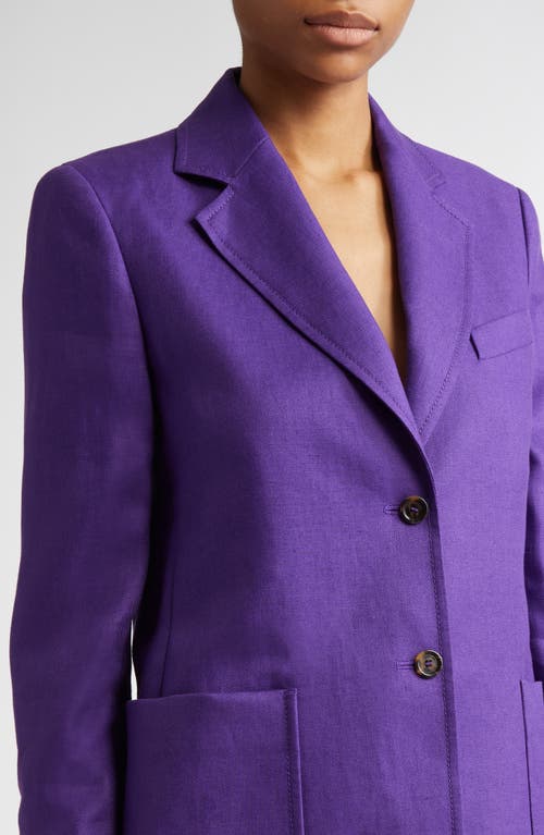 Max Mara Guglia Linen Blazer In Purple