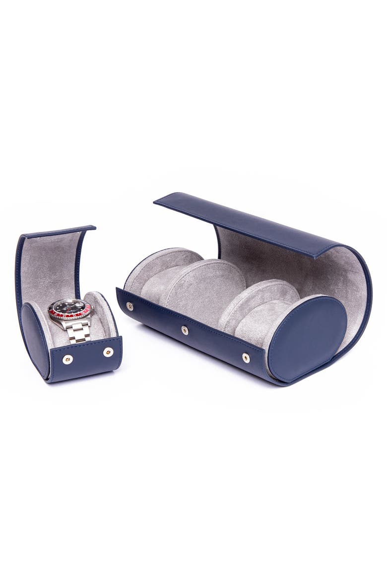 HYDE PARK THREE WATCH ROLL, Alternate, color, Navy