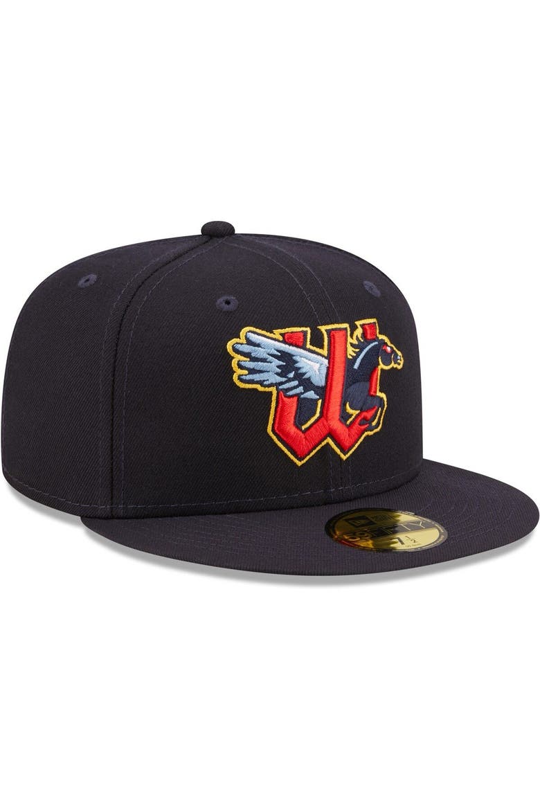 Men's New Era Navy Wichita Wind Surge Authentic Collection 59FIFTY Fitted Hat, Alternate, color, Navy
