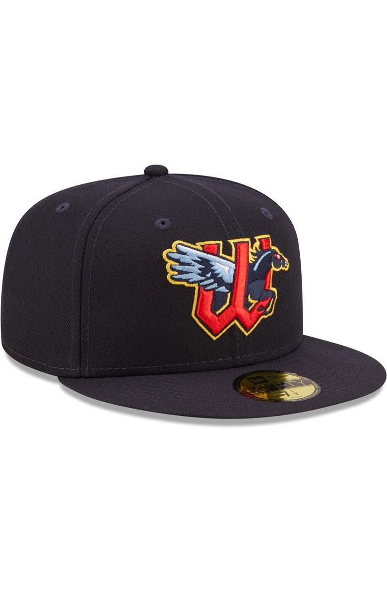 New Era Men's New Era Navy Wichita Wind Surge Authentic Collection 59FIFTY Fitted Hat, Alternate, color,