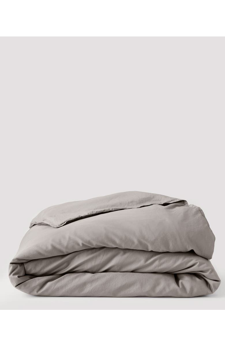 Pact Organic Room Service Sateen Duvet Cover, Alternate, color, Dove Grey