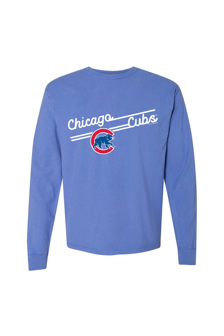 Women's Soft as a Grape  Light Blue Chicago Cubs Pigment Dye Long Sleeve T-Shirt, Main, color, Light Blue