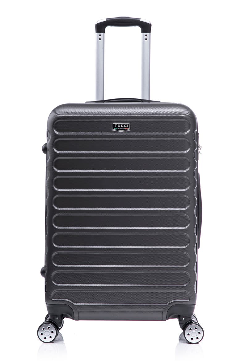 Carravia Hardshell 3-Piece Spinner Luggage Set, Alternate, color, CHARCOAL