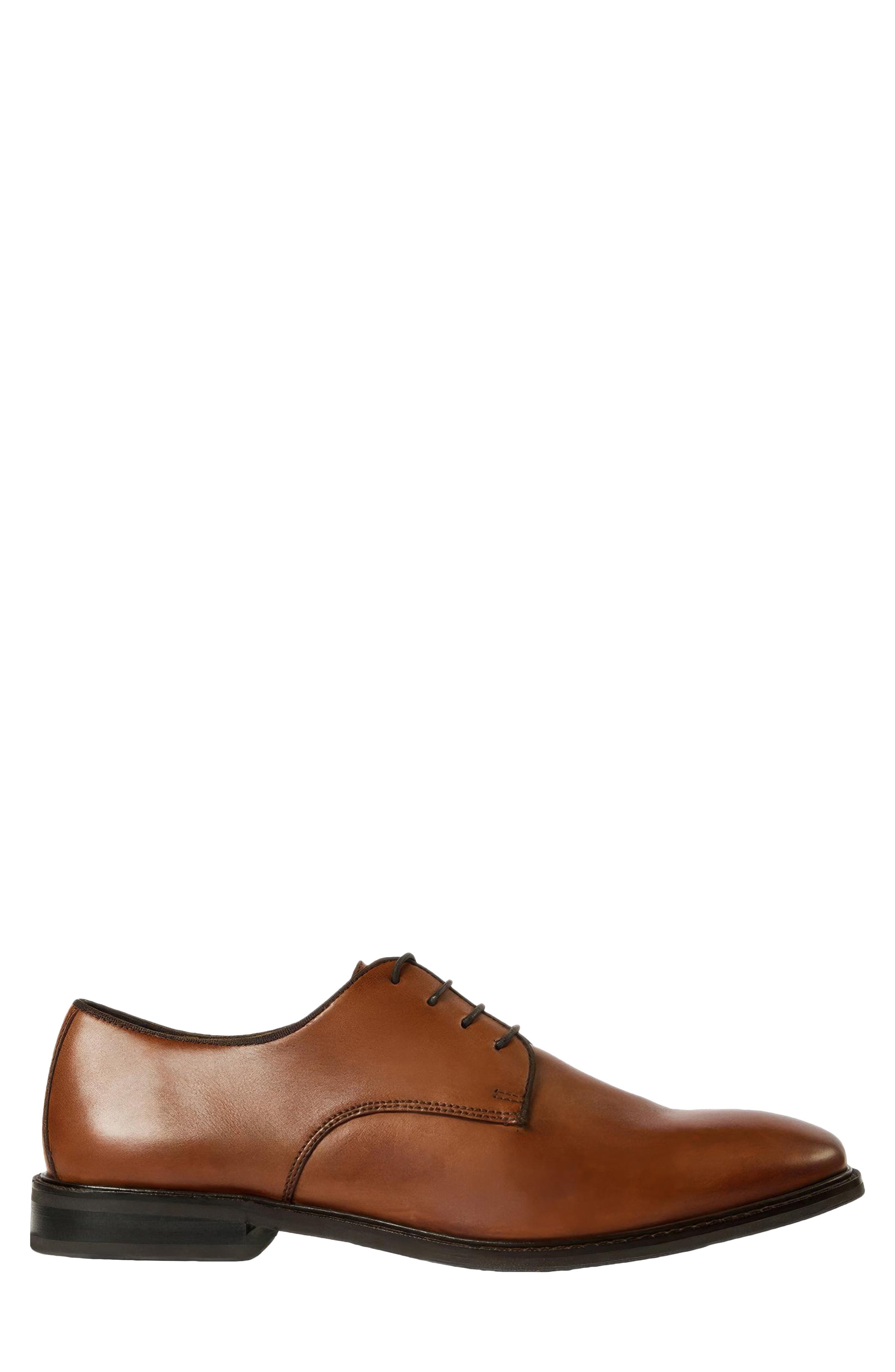 Arturo Plain Toe Derby, Alternate, color, COGNAC LEATHER