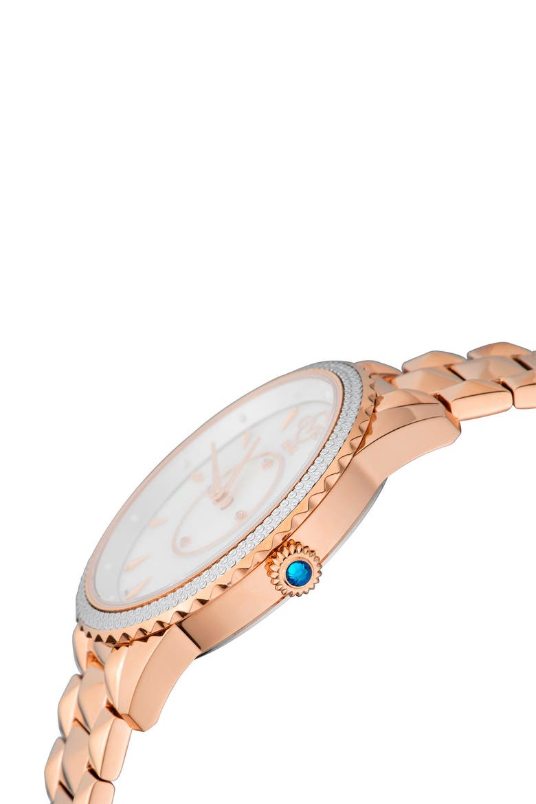 Women's Siena Mother of Pearl Dial Stainless Steel Watch, 38mm - 0.0044 ctw, Alternate, color, ROSE GOLD