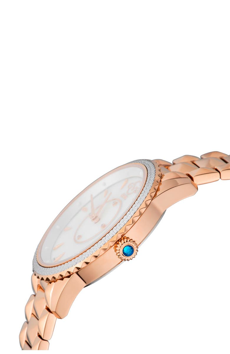 GV2 Women's Siena Mother of Pearl Dial Stainless Steel Watch, 38mm - 0.0044 ctw, Alternate, color, Rose Gold