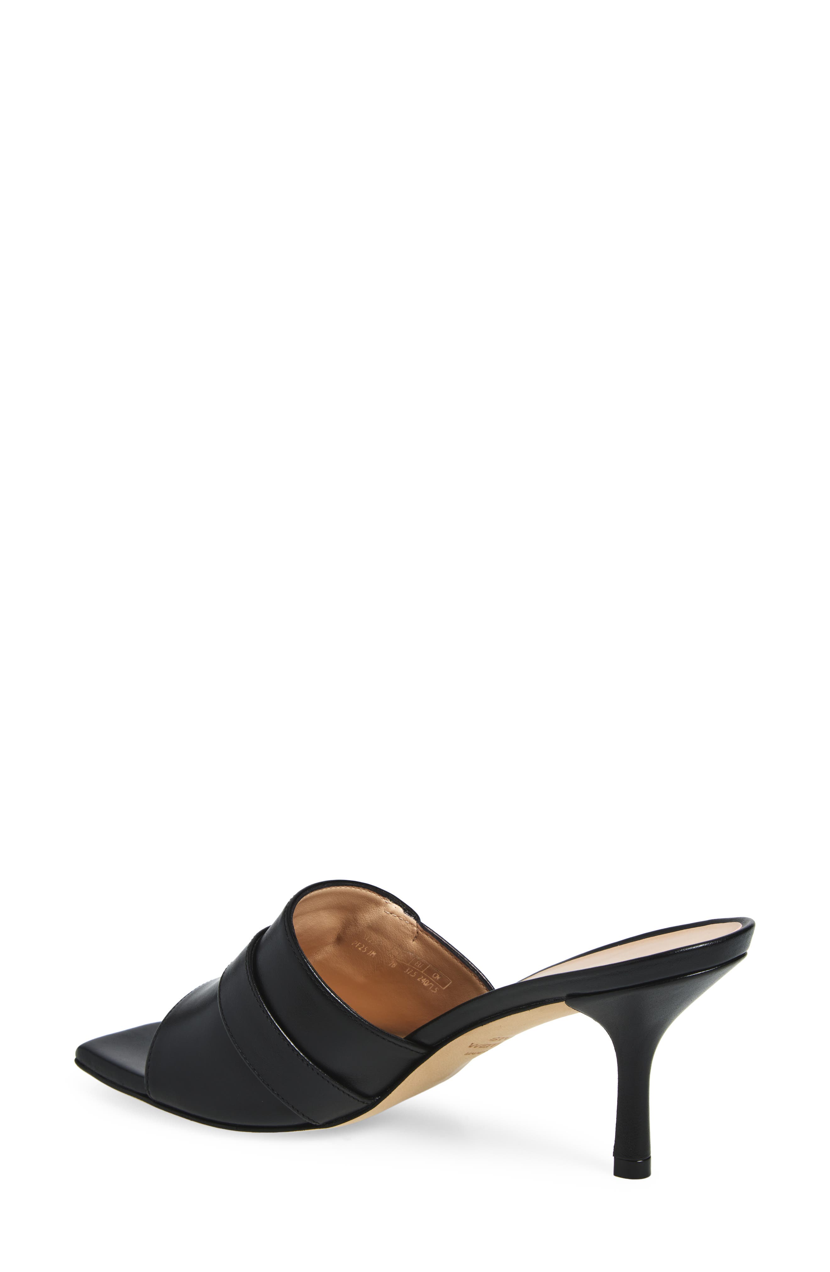 Stuart Weitzman Maverick Slide Sandal, Alternate, color, Black