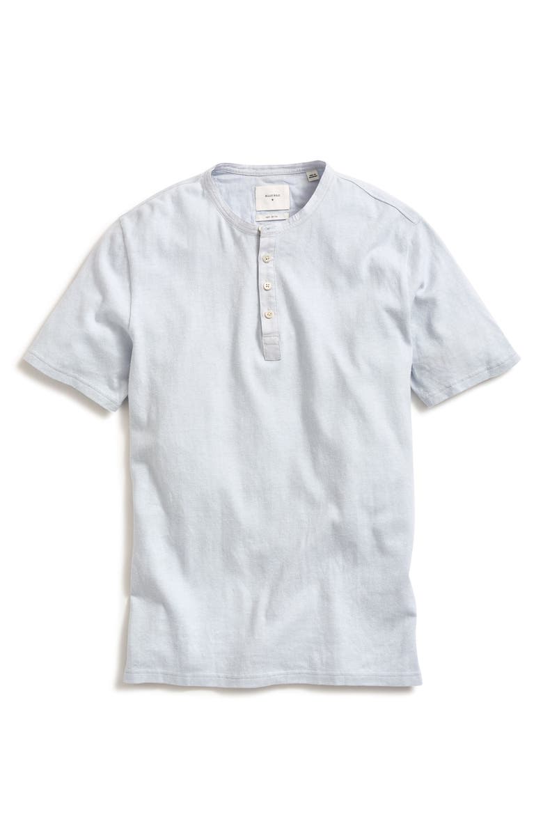Billy Reid Short Sleeve Hemp & Cotton Henley, Main, color, Grey Mist
