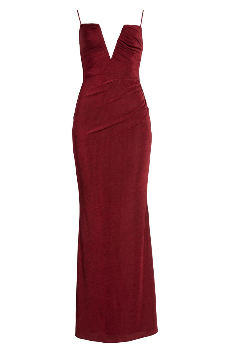 Katie May Erykah Plunge Neck Gown, Alternate, color,