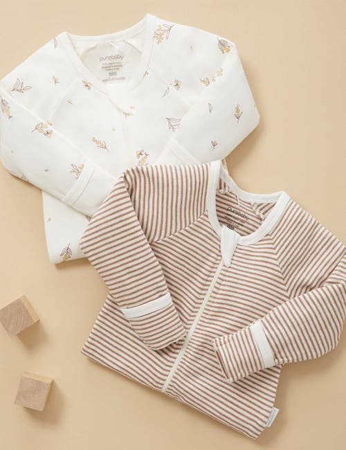 Purebaby 2 Pack Zip Footie