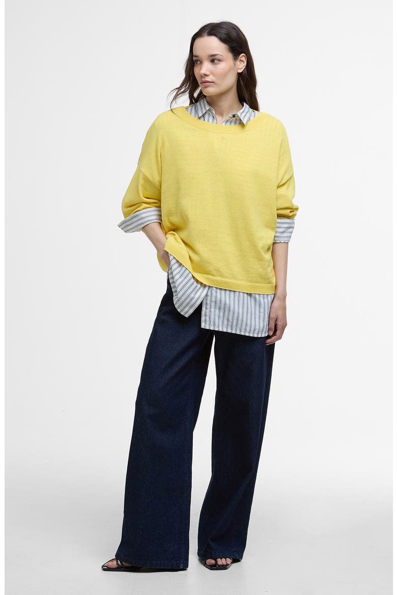 Lucy Jersey Cotton & Linen Sweater, Alternate, color, SUNRAY YELLOW
