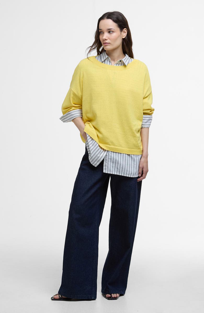 Barbour Lucy Jersey Cotton & Linen Sweater, Alternate, color, Sunray Yellow
