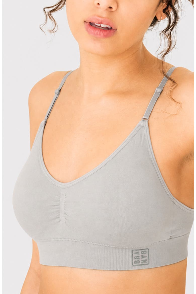 Everyday Seamless Bra With Back-Closure, Alternate, color, Natural Grey