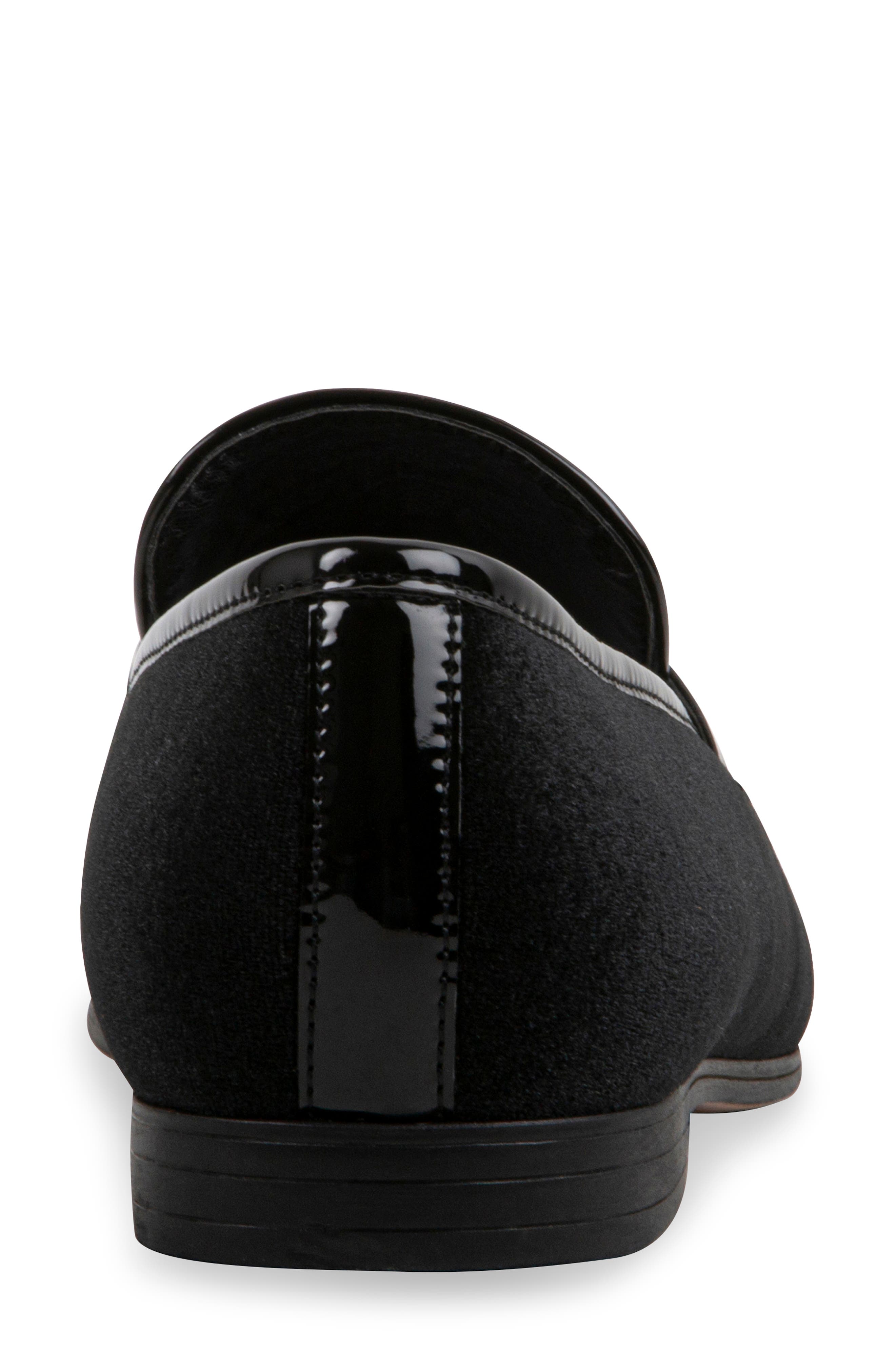 Steve Madden Crescent Velvet Penny Loafer, Alternate, color, Black Velvet