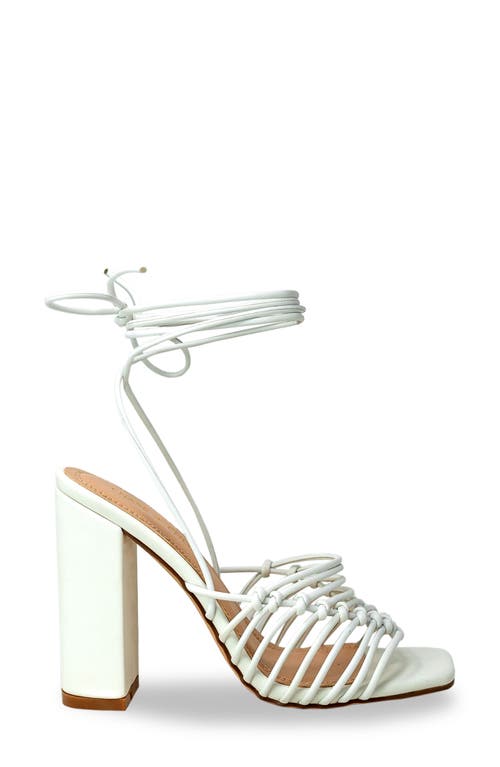 Chase & Chloe Chase And Chloe Lyria Ankle Wrap Sandal In White Pu