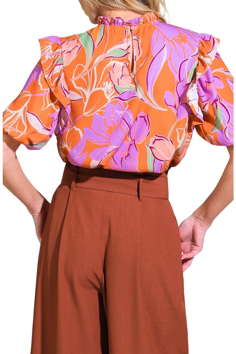 Floral Print Top, Alternate, color, RUST