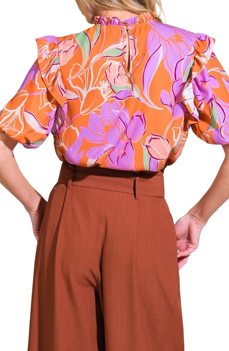 FLYING TOMATO Floral Print Top, Alternate, color, Rust
