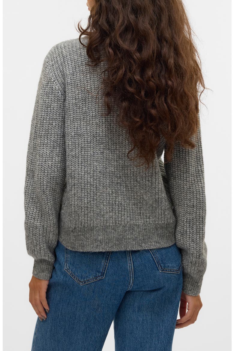 Universe Mock Neck Cable Sweater, Alternate, color, MEDIUM GREY MELANGE