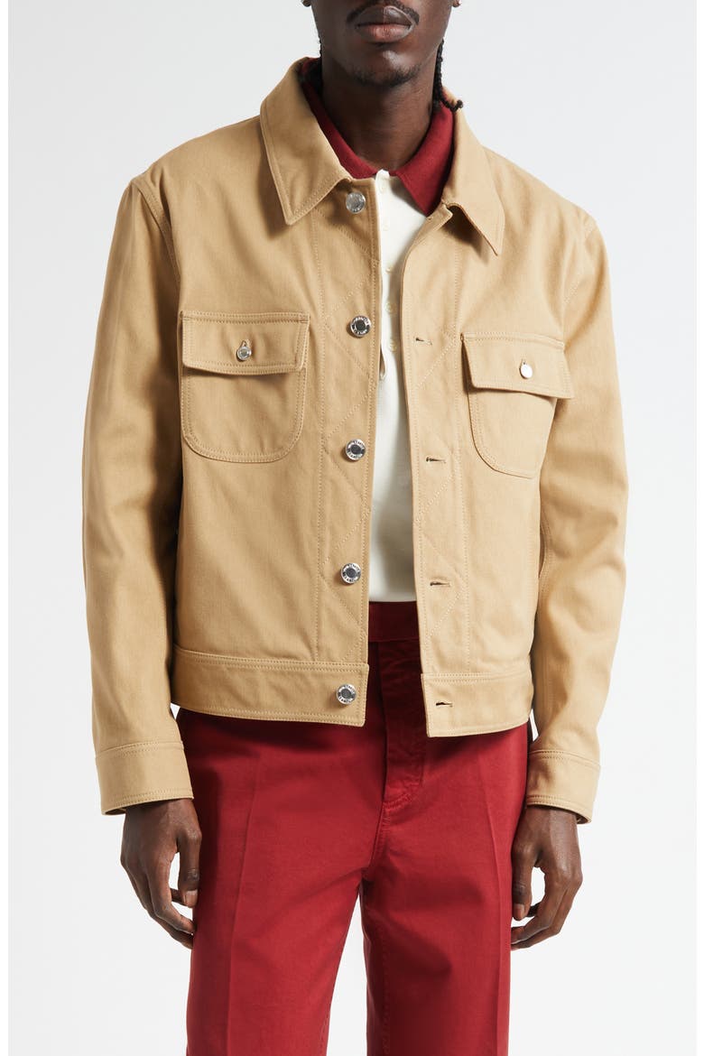 Backstrap Denim Utility Jacket, Main, color, KHAKI