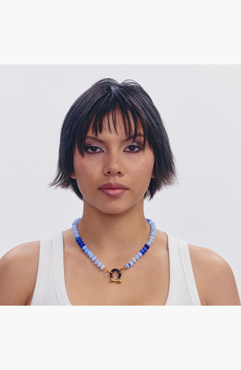 SHOP SPICY DAN Lucky Gender Inclusive Blue Opal Necklace, Alternate, color, Blue