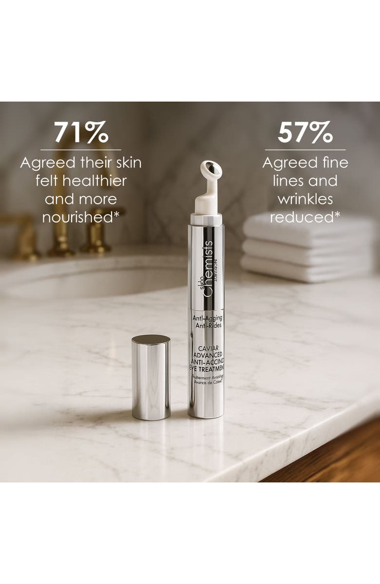 SKINCHEMISTS Caviar Advanced Anti-Ageing Eye Treatment 15ml for Loss of Firmness, Fine Lines & Wrinkles, Alternate, color, White
