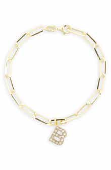 MESHMERISE Diamond Initial Charm Bracelet