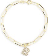 MESHMERISE Diamond Initial Charm Bracelet