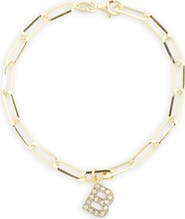 MESHMERISE Diamond Initial Charm Bracelet