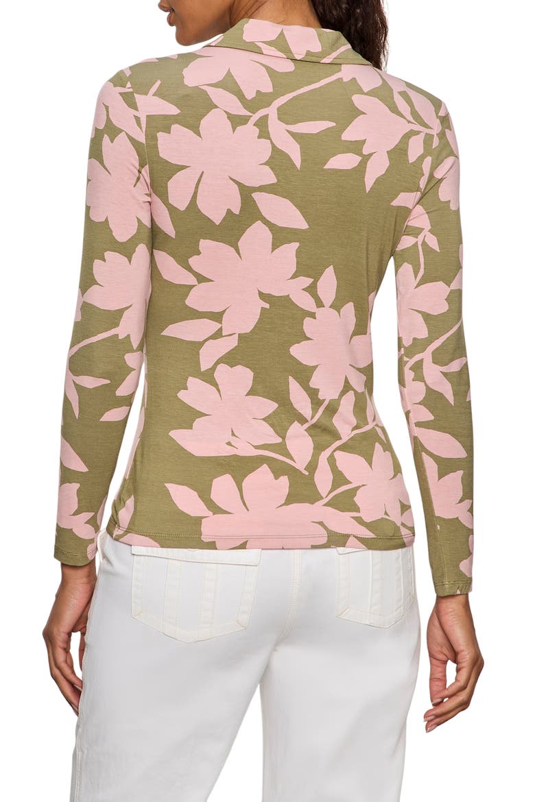 Dreamer Floral Knit Button-Up Shirt, Alternate, color, PINK SILHOUETTE