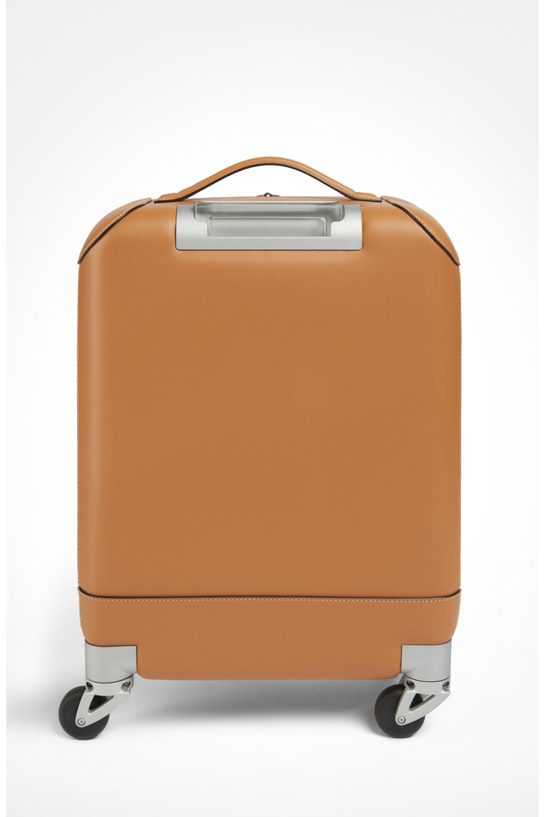 Calfskin Lucite Handle Carry-on 19 Luggage, Alternate, color, Walnut